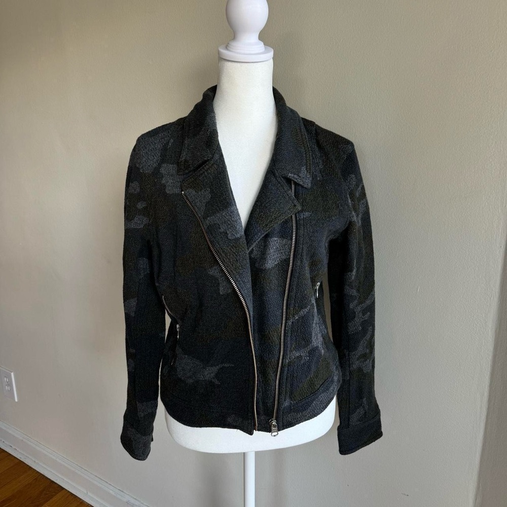 Anthropologie camo moto / biker jacket